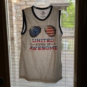 NWT Boys Tank by OT Revelation. Size M (8/10). Gray tank with red and blue.